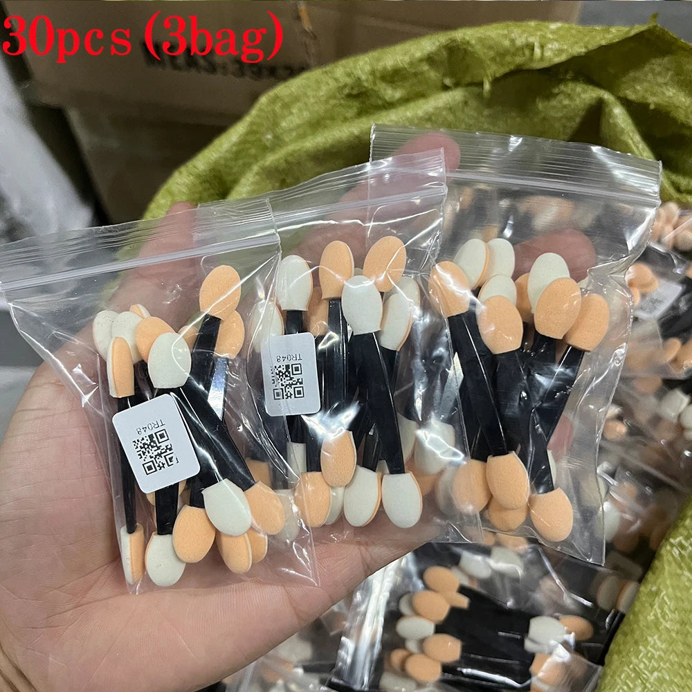 10/30/50/100pcs Nail Powder Brushes Sponge Disposable Double Sided Eyeshadow Applicator Mirror Chrome Pigment Sponge Stick