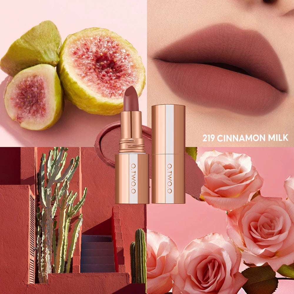 O.TWO.O Matte Lipstick Lip Tint 14 Colors Waterproof Long Lasting Non-transfer Smooth Highly Pigmented Velvet Lip Sticks Makeup