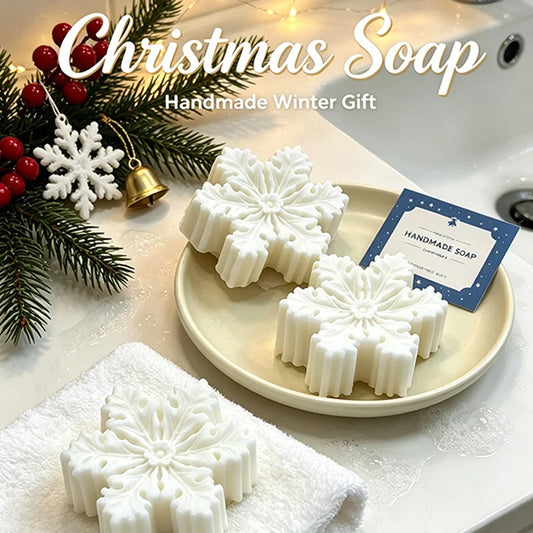 Snowflake-shaped Cleaning Soap 40g Gentle Oil Control Cleansing Face Body Soap Christmas Halloween Handmade Soap Gifts