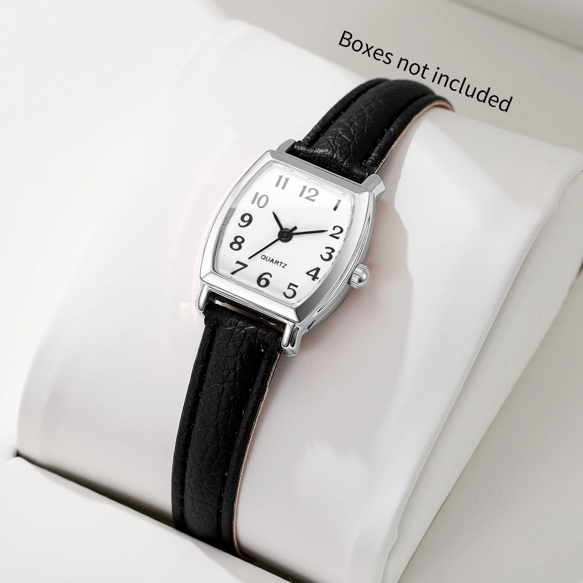 Elegant Tonneau Women Quartz Watch Leather Strap Arabic Dial Fashion Ladies Wristwatches Relogio Feminino（Without Box）