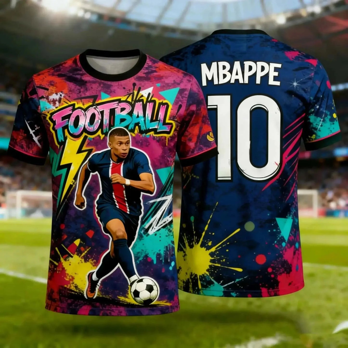 New Mbapp No 10 Summer Sports T Shirt 3D Gradient Print Family Style Adults Kids Fashion Soccer Jersey Unisex for Fitness