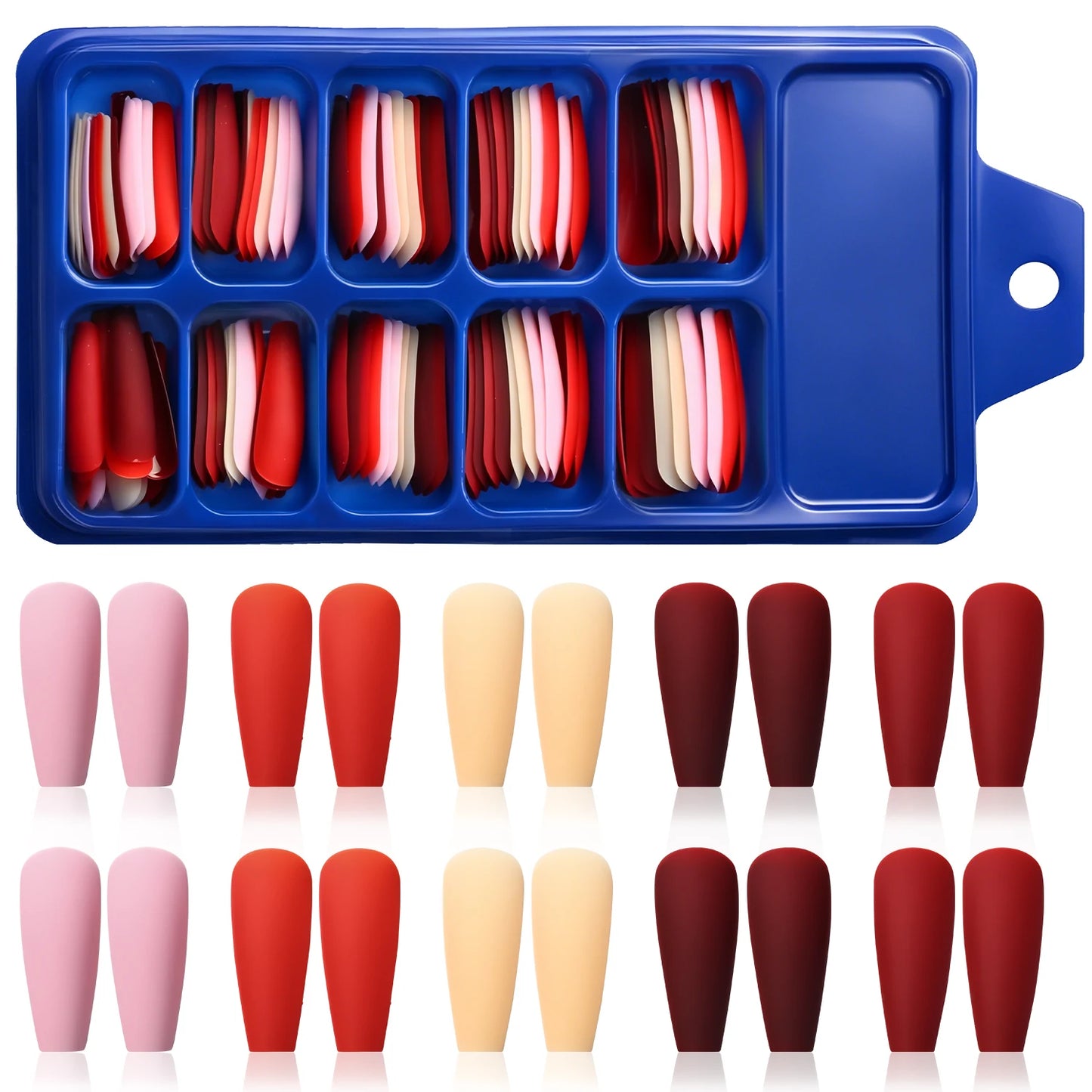 120Pcs Mixed Color Medium Square False Nails Acrylic Ballet Full Cover Fake Nail Tips For Women DIY Wearable Press on Nails