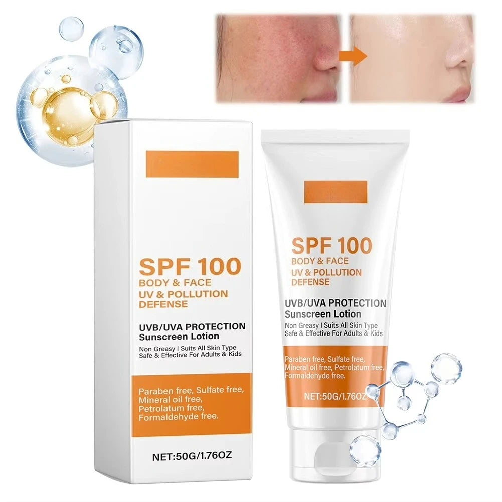 Face & Body Sunscreen SPF 100+ – UVA & UVB Protection