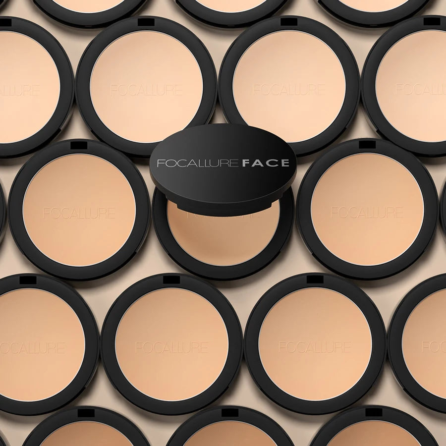 Mineral Face Pressed Oil Control Natural Foundation Powder 3 Colors Smooth Finish Concealer Setting