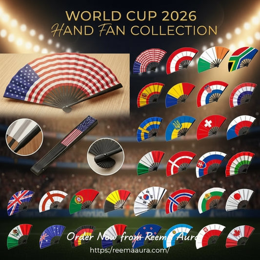 32 Country Flag Folding Hand Fan - مروحة يدوية قابلة للطي بأعلام 32 دولة