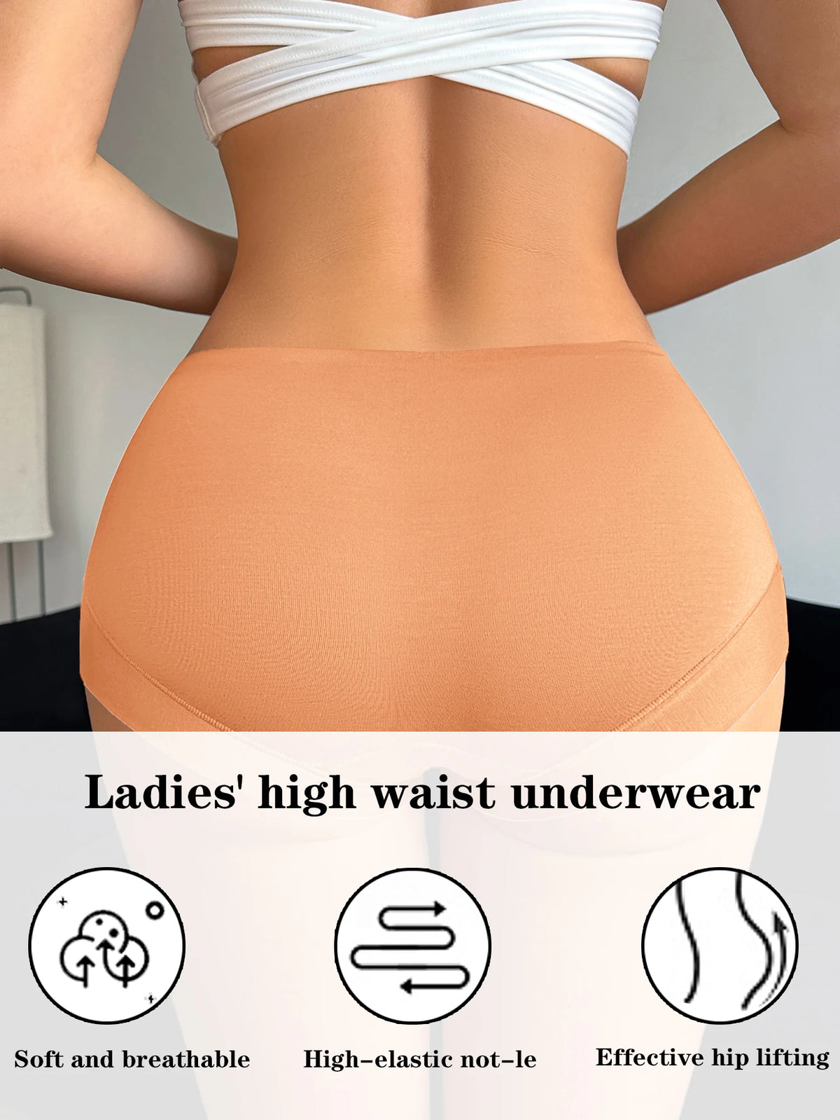 7PCS Solid Basic Women Panties High Stretch Seamless Underwear Comfortable Ladies Boyshort Panties