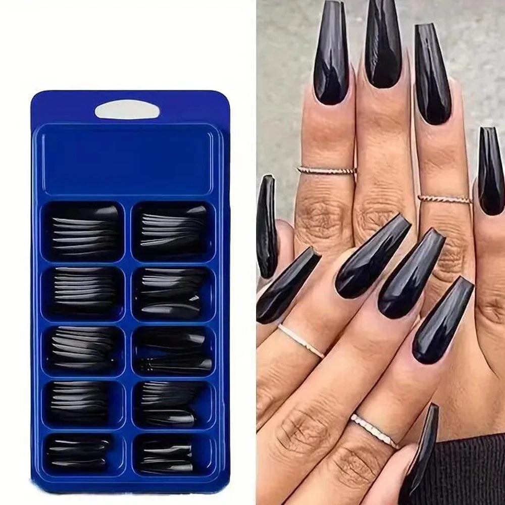 100/120Pcs Pink White Medium Square False Nails Acrylic Full Cover Ballerina Fake Nails DIY Manicure Extension Press On Nails