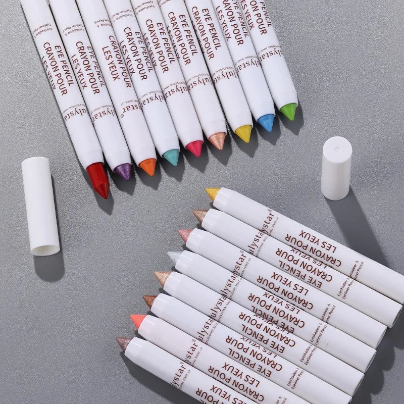 18colors Eyeshadow Stick Matte Shimmer Multi-color Waterproof High Pigmented Eyeshadow Pencil Crayon Makeup Tool Eye Cosmetics