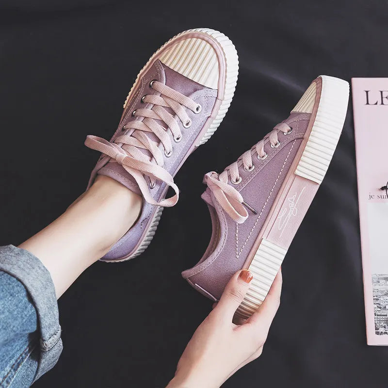 Women Canvas Shoes Fashion Sneakers Unisex New Casual Vulcanize Shoes Woman Fashion Loafers High Quality 3 Times Vulcanization