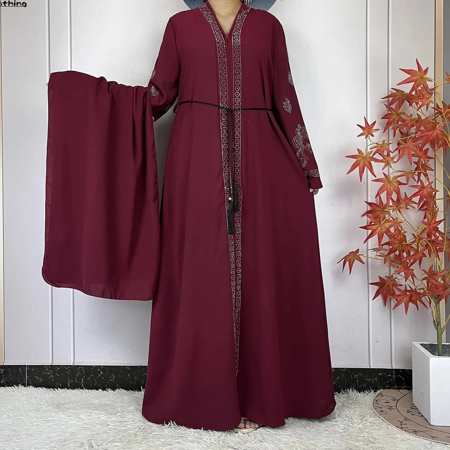 New arrival Style Women Elegant Dress Long Sleeves Open Abaya for spring season, Ramadan, Eid celebrations