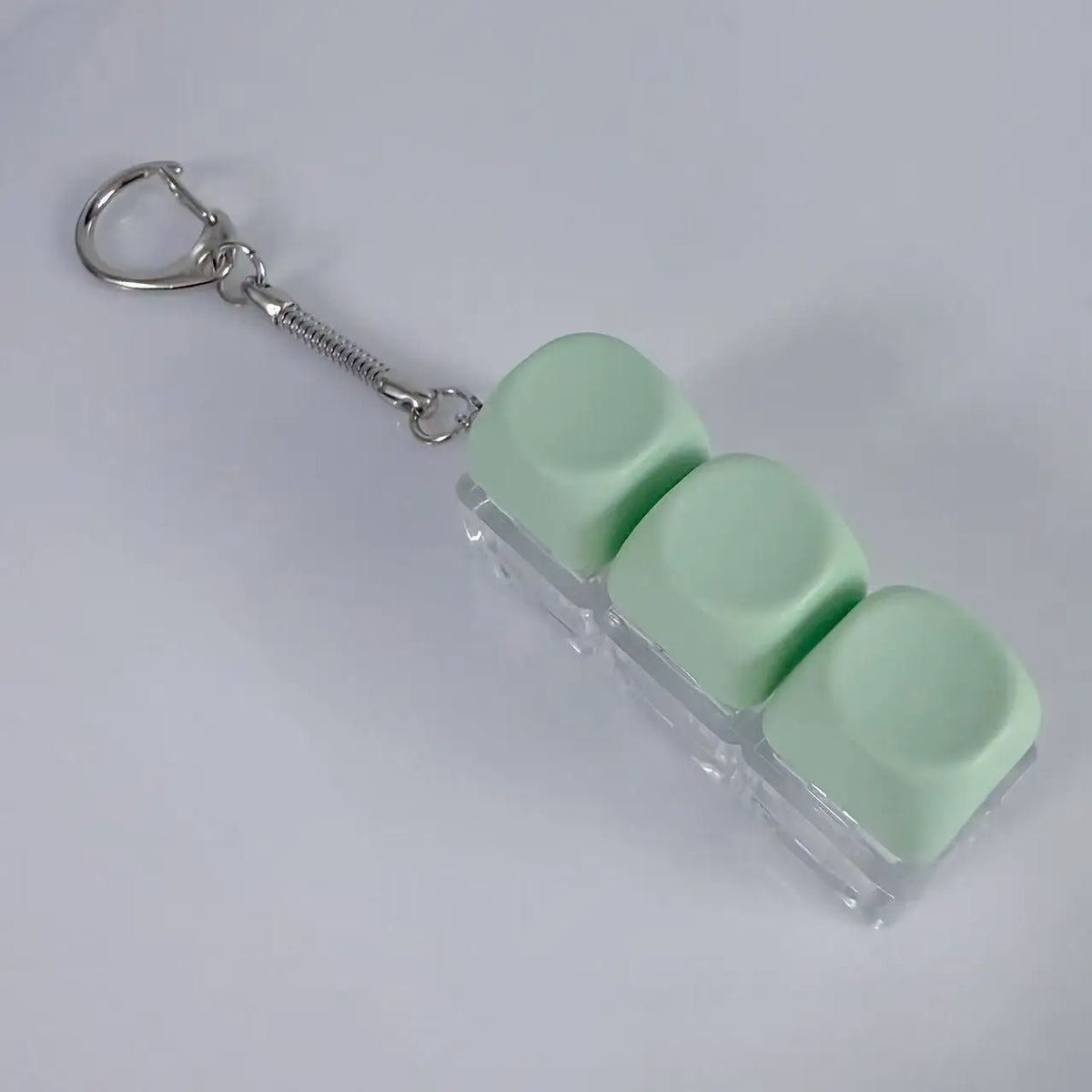 ZAKOL New Macaron Color Interactive LED Button Keycap Fidget Keychain DIY Keyboard Decompression Toy Bag Charms Keychain