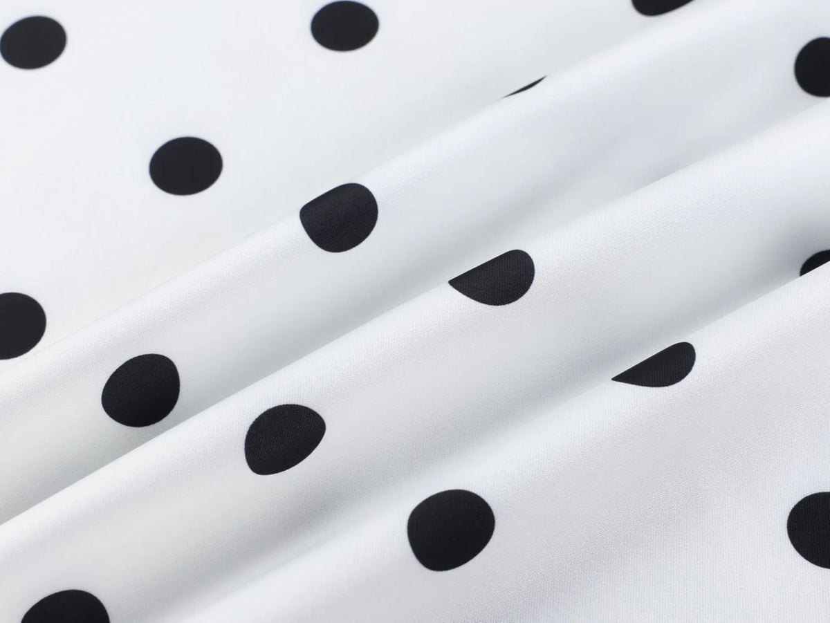 Elegant Polka Dot Skirt For Women Casual High Waist Satin Silk Patchwork Lace Midi Skirts 2026 Y2k Vintage Female Streetwear