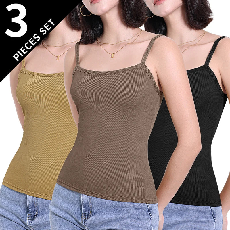 3/6-Pack Korean Style Slim Camisole Tops – Solid Color