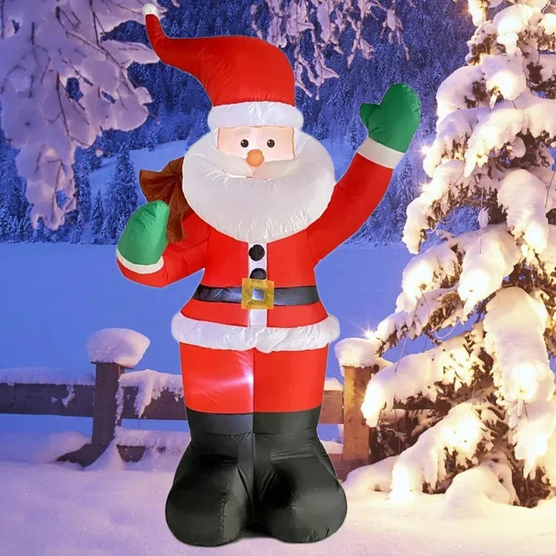 1PC Backpack Santa Claus Christmas Decoration Inflatable Toys 1.8M Inflatable Model Holiday Gift Indoor Outdoor Decor