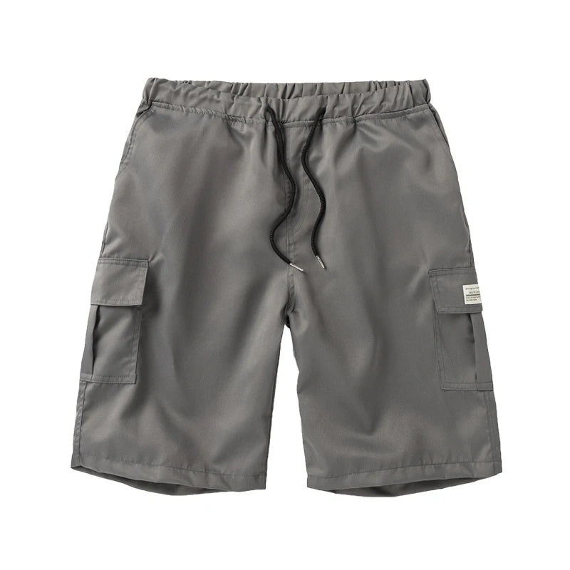 New Men’s Summer Casual Shorts – Solid Drawstring Knee-Length