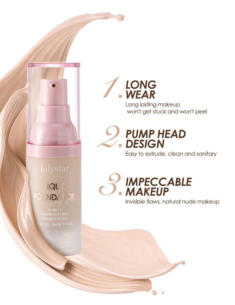 High Coverage Liquid Foundation Tint Oil Control Face Brighten Natural Concealer Waterproof BB Cream Makeup Korean Base Cosmetic