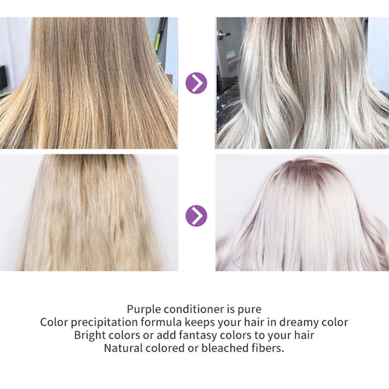 Gray Color Fixing Hair Mask Shampoo Cover Gray Hair Fade Yellow After Bleach Hair Shampoo Non-irritating Purple Shampoo Blonde