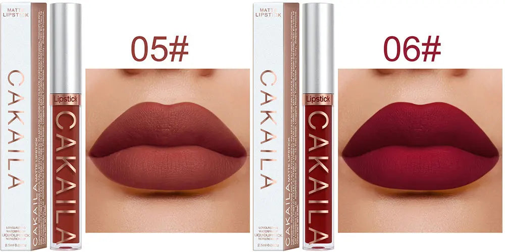 Sexy Long Lasting Velvet Matte Lip Gloss Liquid Lipstick Lip Makeup Women Beauty Red Nonstick Cup Waterproof Lip Gloss