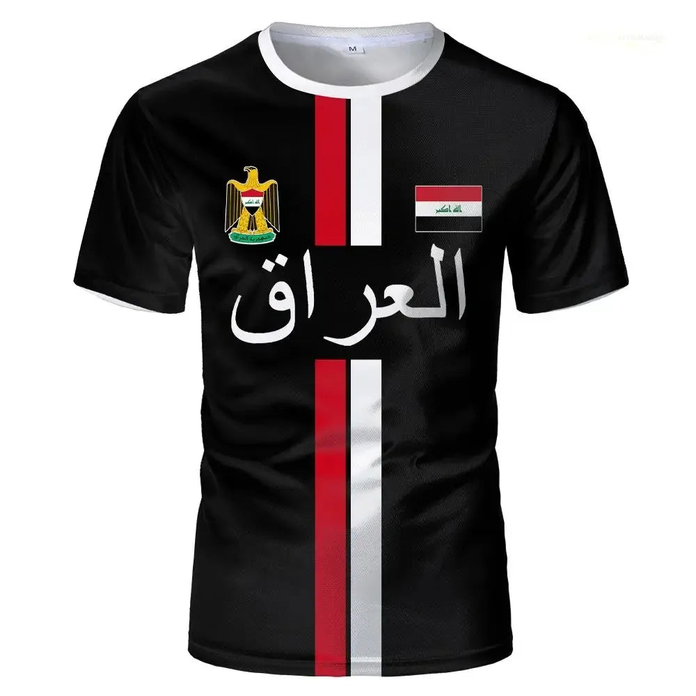 Iraq Style Print Jersey 3D Printed Quick Dry Breathable T Shirt Family Style for Kids Adults Outdoor Training Sports Fitness