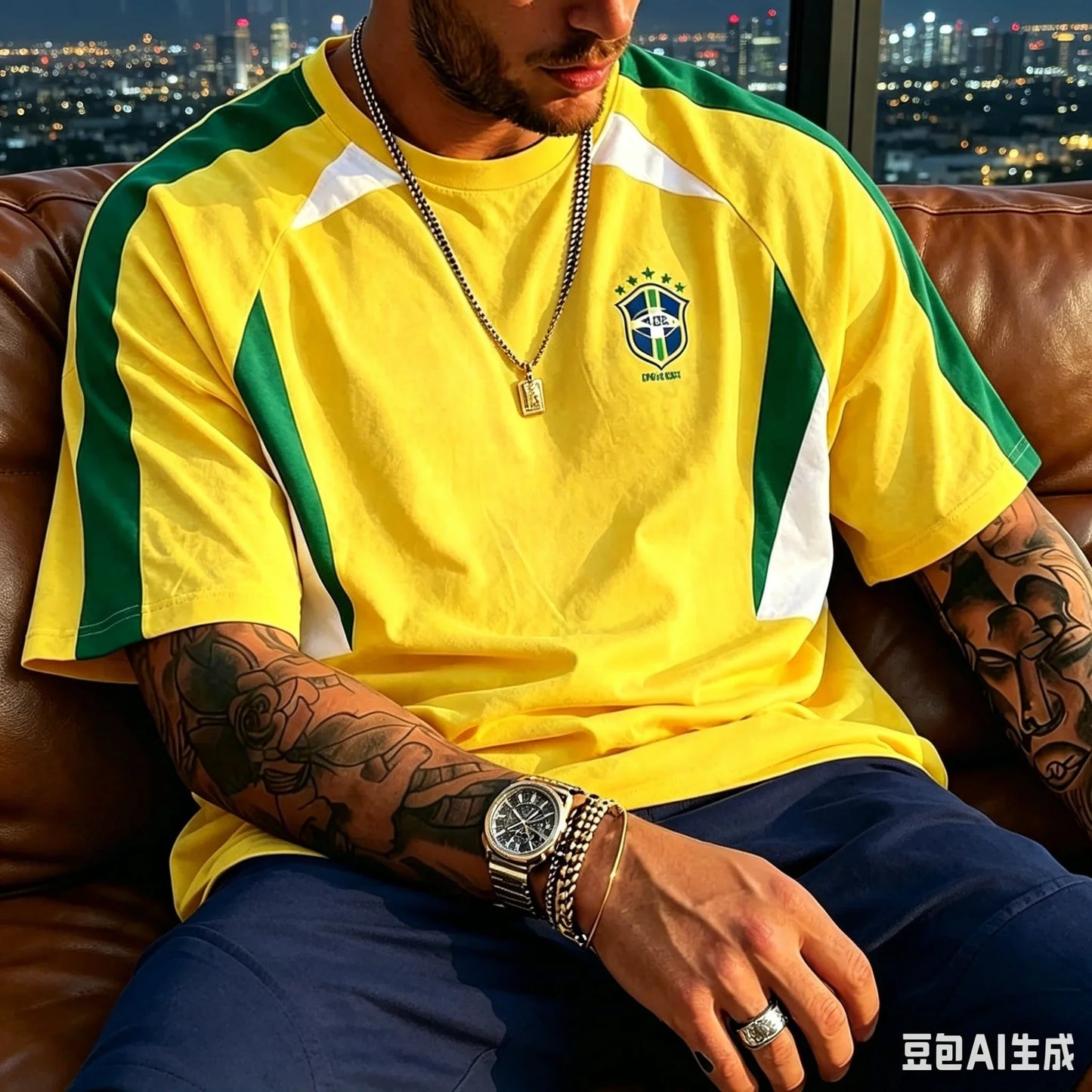 2026 Retro Soccer Jersey Men Yellow Green Quick Dry Football Shirt Breathable Athletic Sportswear Fan Set Plus Size  6XL