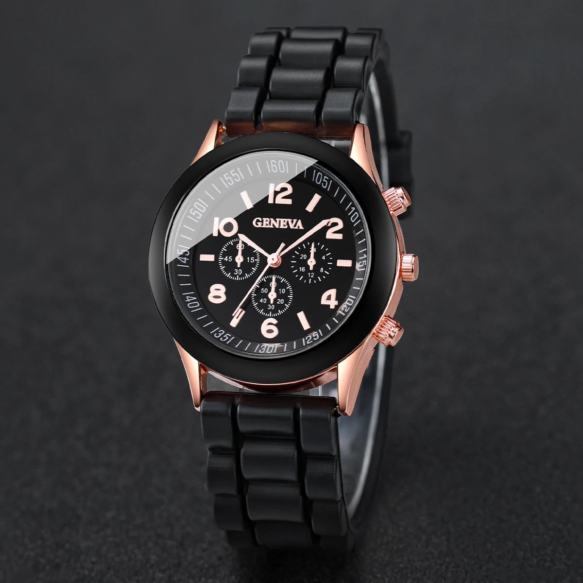 5/6PCS Women's Watch Casual Silicone Band Quartz Watches Butterfly Jewelry Set(Without Box)