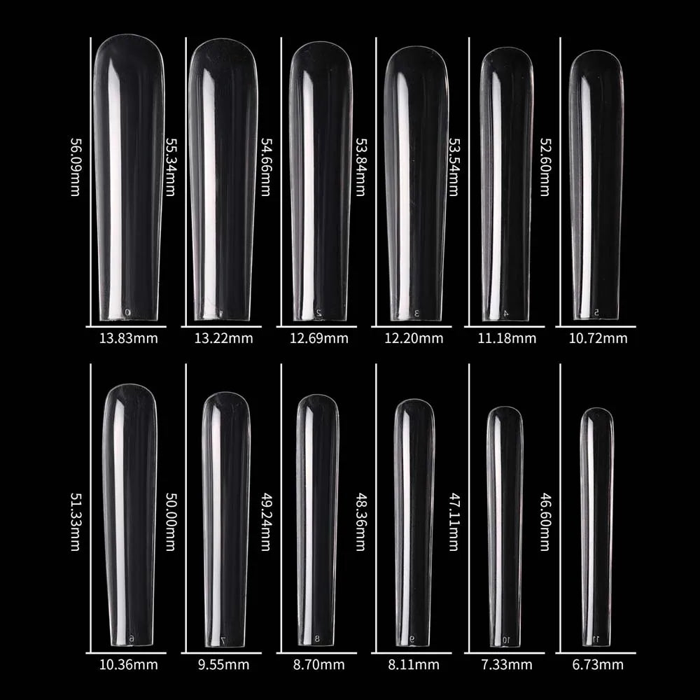 3XL Tapered Square Clear Full Cover Nail Tip 120PC Press On Nails False Artificial Tip  XXXL Extra Long Square Straight Nail Tip