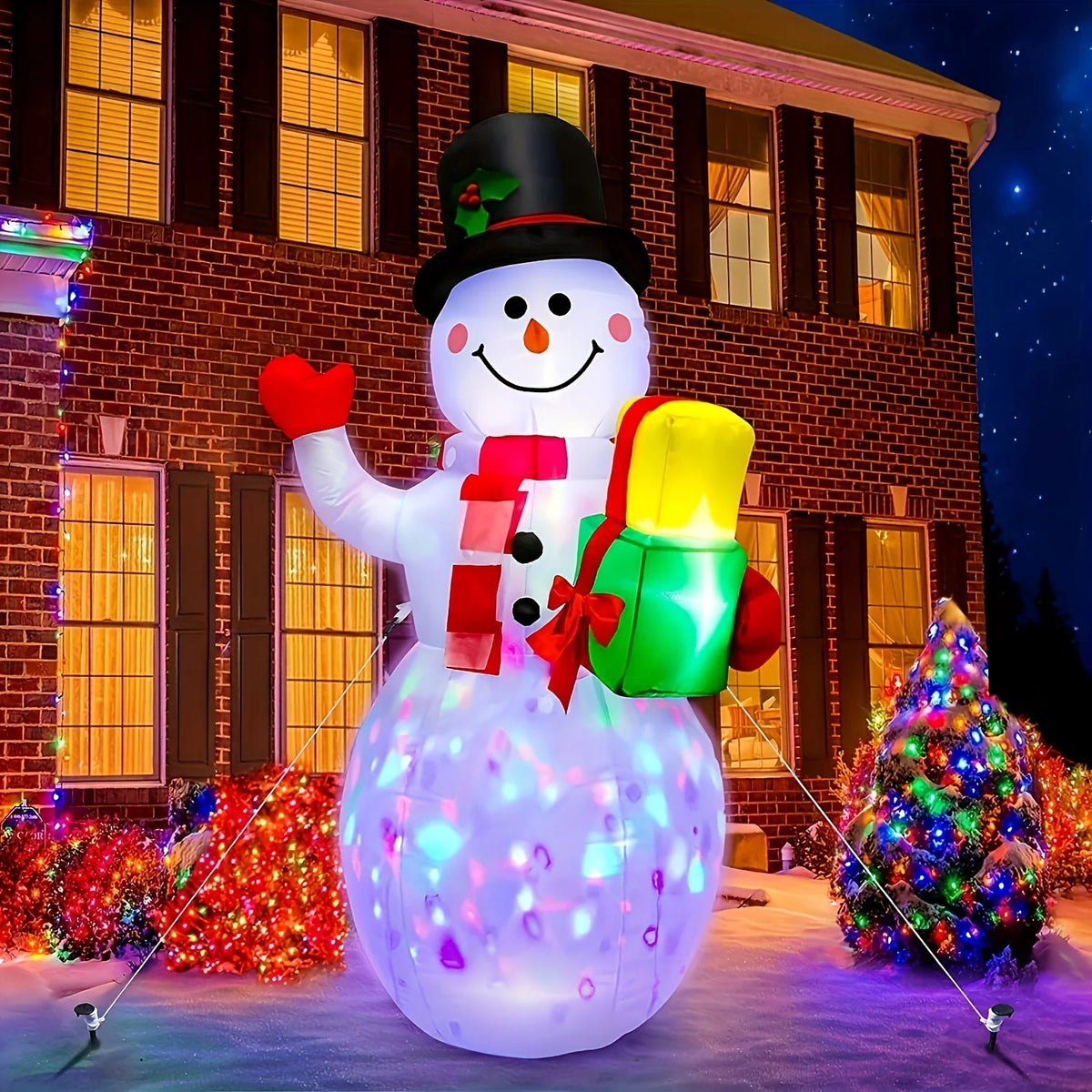 5.2FT Christmas Inflatable Snowman,Outdoor Christmas Yard Decoration,Holiday Party Lawn/Garden/Patio/Indoor ,Christmas Decor