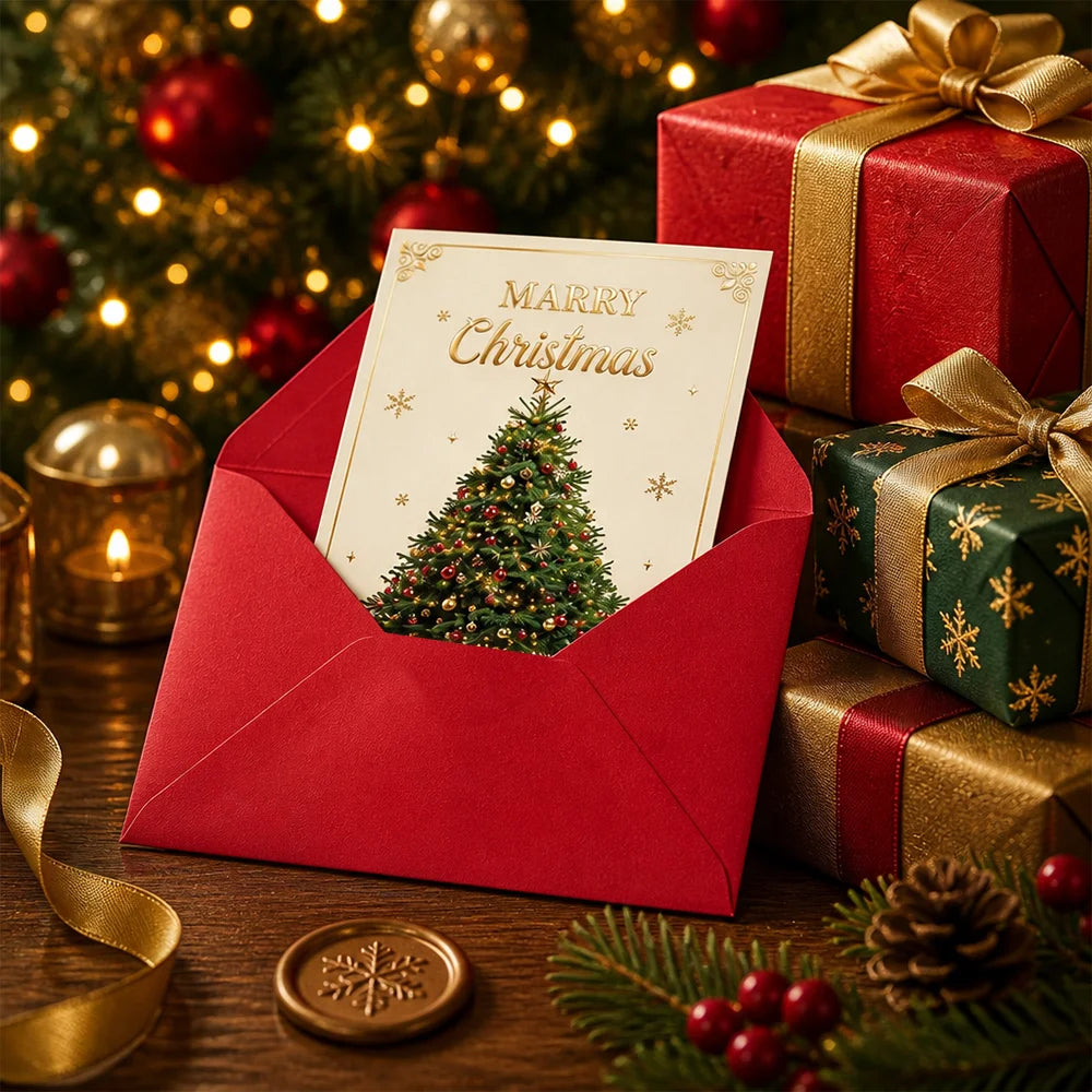 24Pcs Christmas Greeting Cards with Envelopes, 6 Vintage Designs Holiday Note Cards, Greeting Gift Cards for Family Friends