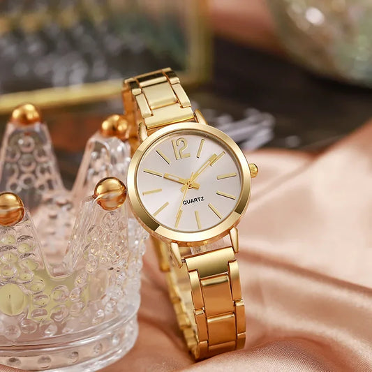 Watch Luxury Women Simple Dial Hollow Strap Fashion Gold Bracelet Quartz Wristwatch Student Ladies Watches Reloj Mujer