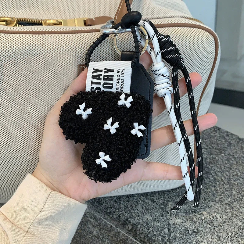 New Cartoon Bow Love Keychains For Women Bag Pendant Couple Car Key Chains Jewelry Gift Decoration Accessories