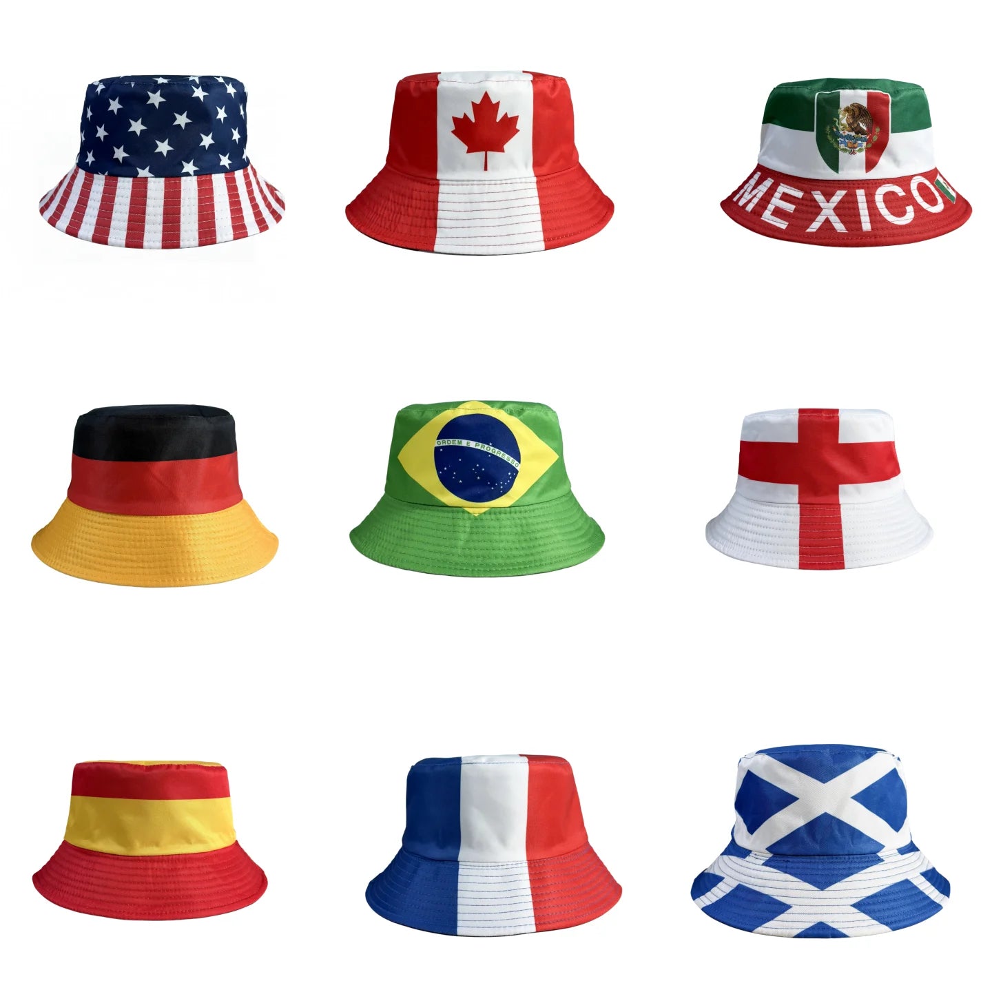 Reversible National Flag Print Bucket Hat - قبعة باكيت قابلة للعكس بتصميم أعلام الدول
