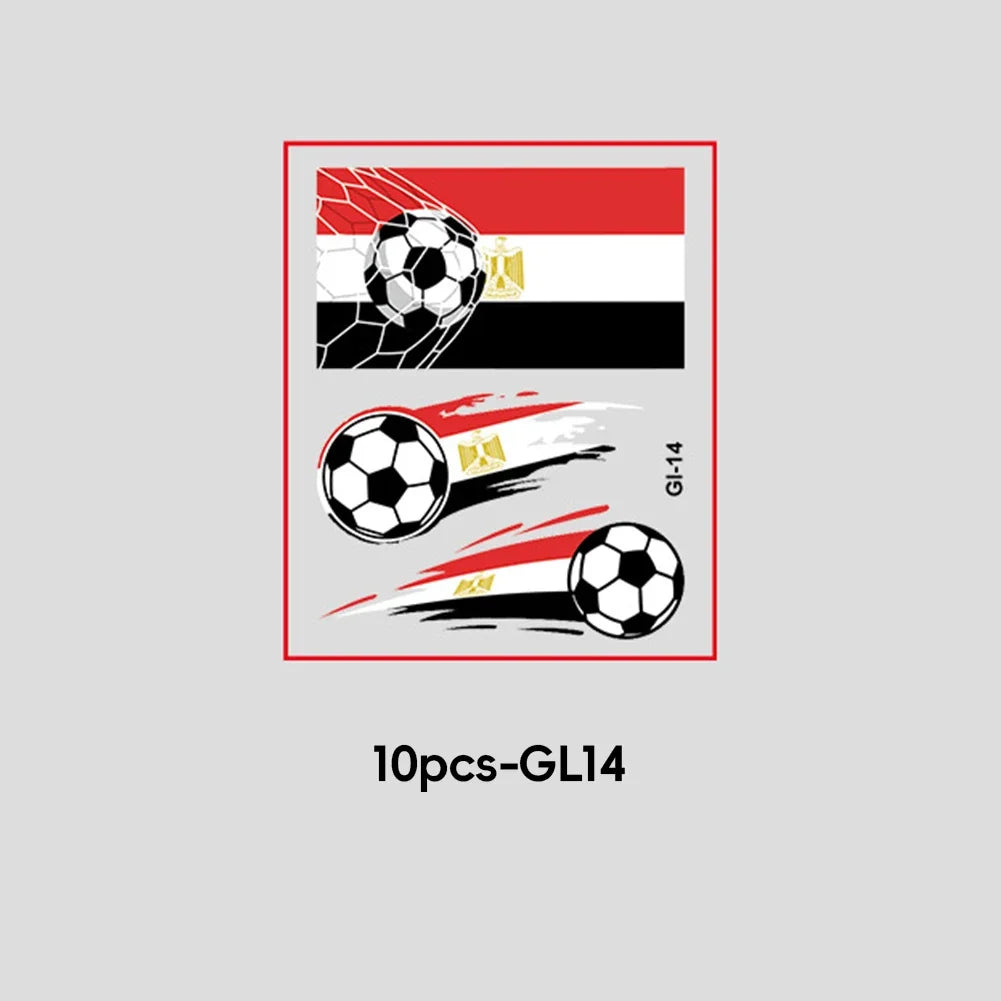 Soccer Fan National Flag Face Tattoo Stickers - ملصقات وشم مؤقتة بأعلام الدول لمشجعي كرة القدم
