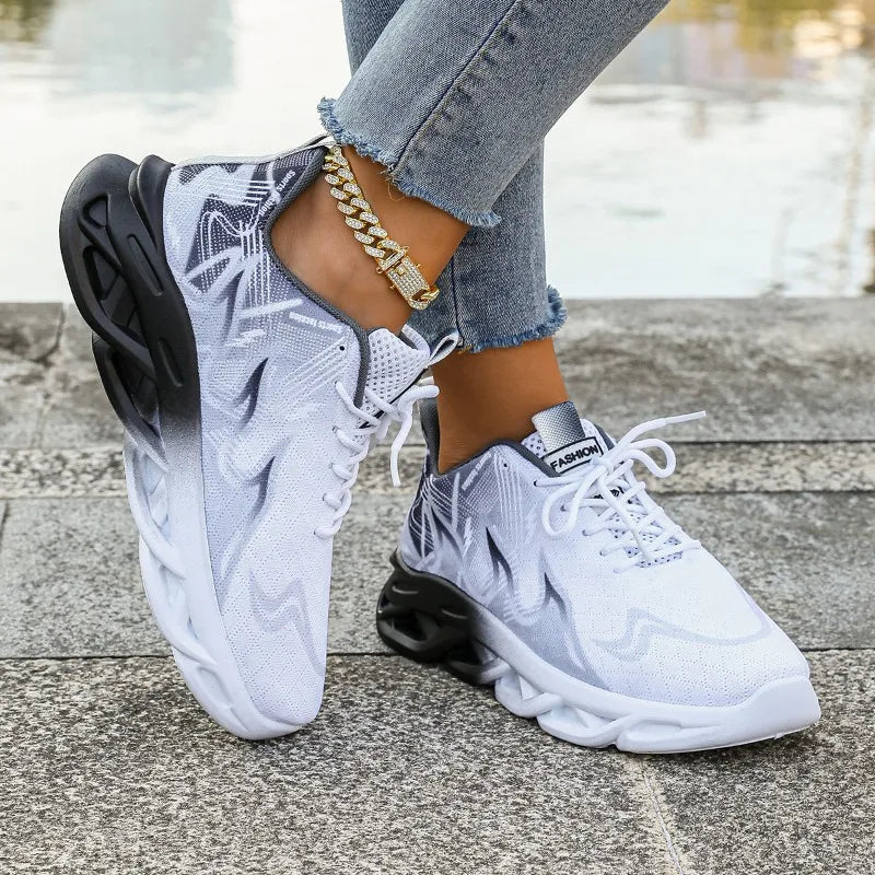 Women Breathable Lightweight Sports Sneakers – Anti-Slip Flat Shoes