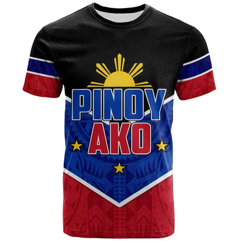 2026 New 3D Printed Philippines Independence Day Pattern T Shirt Breathable Quick Dry Family Style for Kids Adults  Training