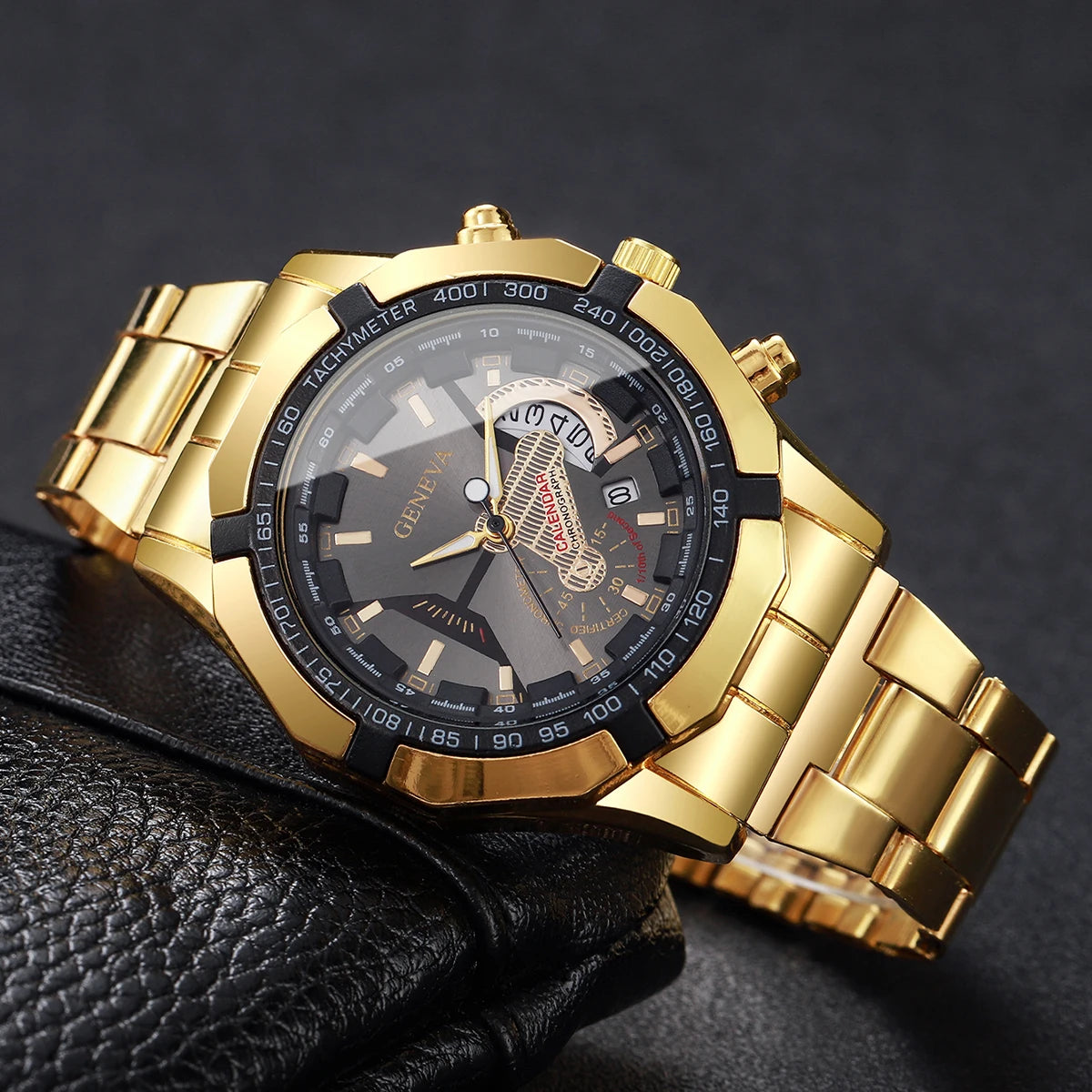 Luxury Large Dial Men Business Watches Fashion Calendar Quartz Watch for Mens Clock Reloj Hombre（Without Box）