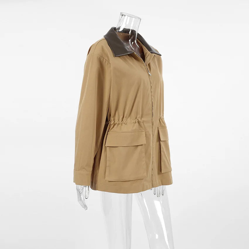 Women's Oversized Trench Coat Fashion Lapel Warm Long Sleeves Wide Shoulder Windbreaker Jacket 2026 Autumn Winter Streetwear