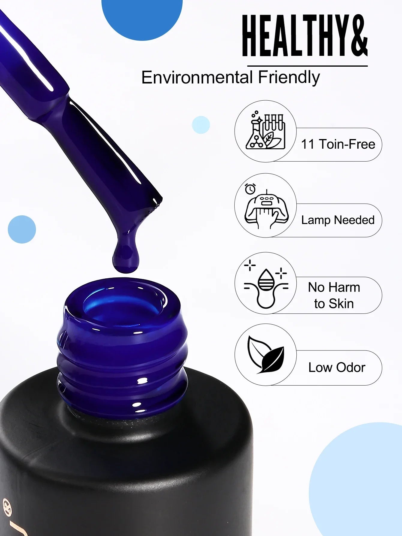 YOKEFELLOW 6Set Blue Gel Nail Polish Sky Blue Glitter Gel Nail Vernis Semi Permanent Soak Off UV Manicure Gift for Girls Women
