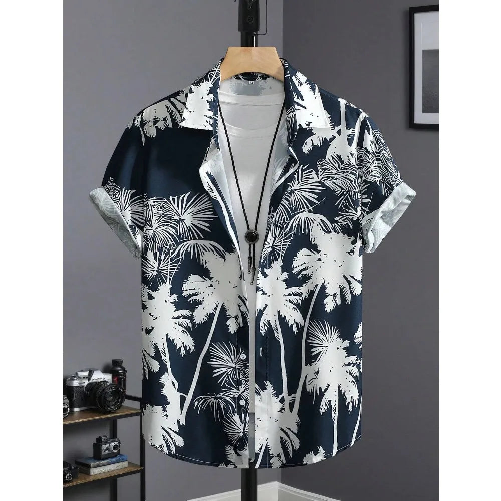 Men’s Printed Casual Shirt – Hawaiian Retro Oversized S–5XL