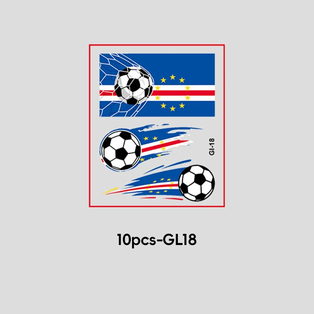 Soccer Fan National Flag Face Tattoo Stickers - ملصقات وشم مؤقتة بأعلام الدول لمشجعي كرة القدم