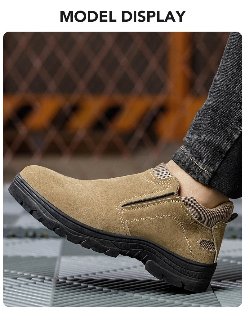 NYWOOH Men Anti Puncture Work Sneakers Breathable Safety Boots Male Soft Sole Wear Resistant Shoes Non-slip Protective Footwear
