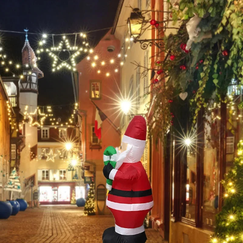 1pc Christmas Decoration Inflatable Toy Gift Snowman Penguin Built-in LED Lights Indoor Outdoor New Year Party DIY Garden Decor