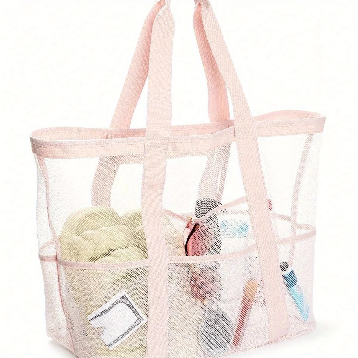 Large Mesh Beach Bag Oversized Waterproof Swim Bag with Separate Wet Pocket Multi Purpose Travel Tote for  Beach Tote