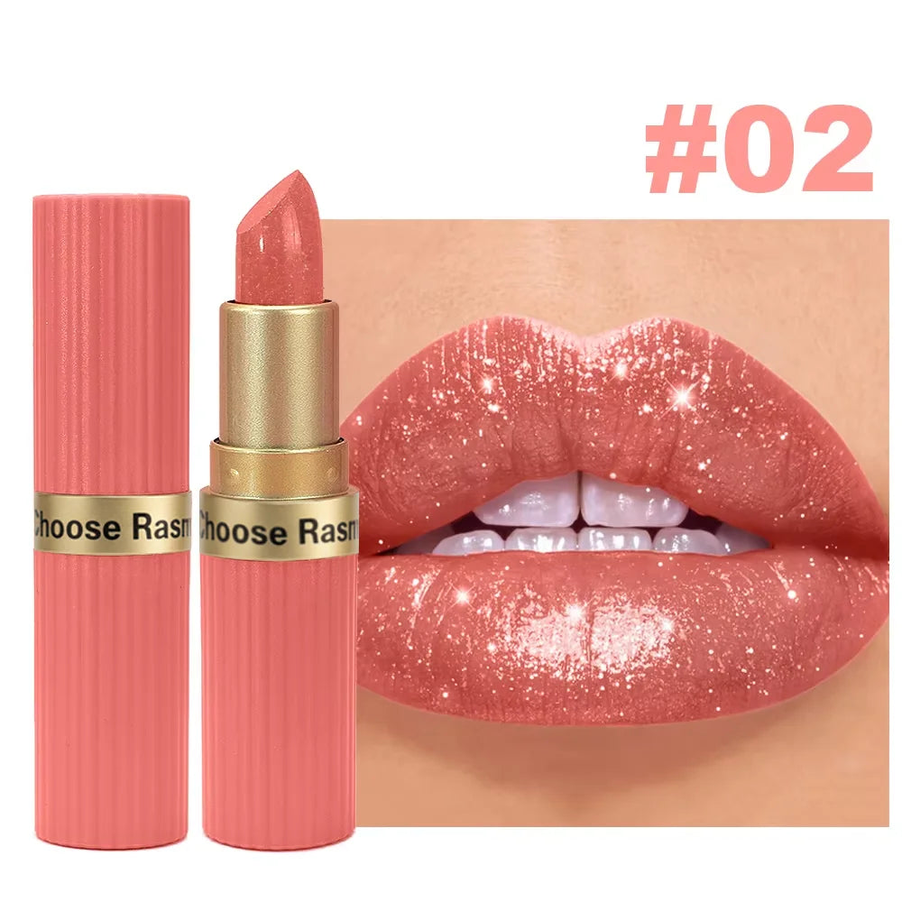 Pearlescent Pink Glitter Velvet Lipstick