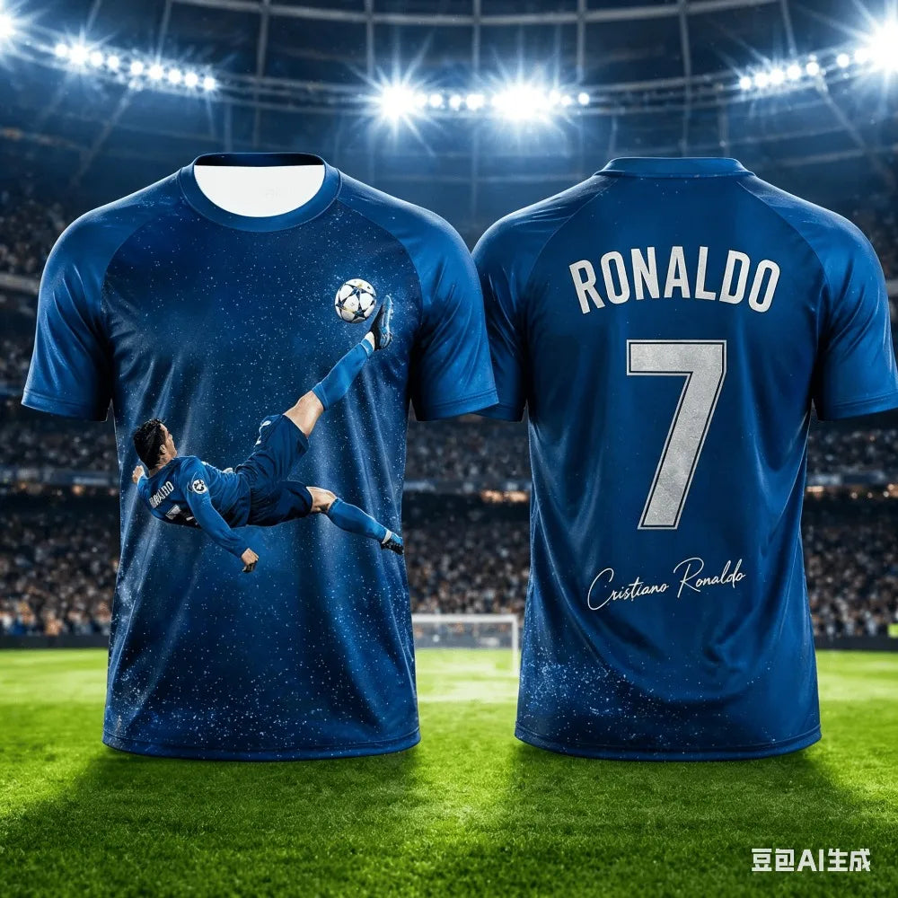 Ronaldo 3D Printed Football Jersey T-Shirt – Family Matching Outfit