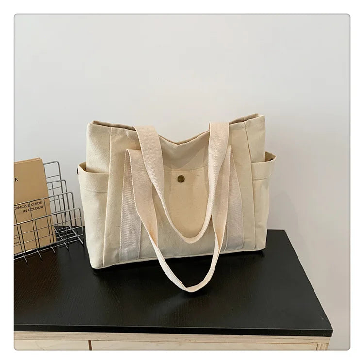Women’s Canvas Tote Bag – Large Capacity Shoulder Bag