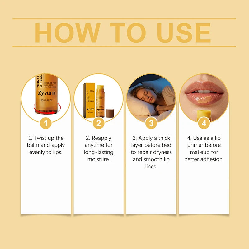 Turmeric Lemon Beeswax Lip Balm 5g Moisturize Lock In Moisture For Dryness Lips Gentle Repair Improve Dull Daily Lip Care
