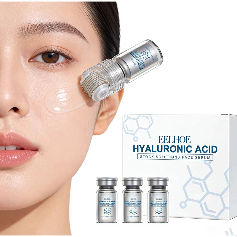 Deeply Hydrating Korean Facial Essence Set Hyaluronic Acid Microneedle Roller Skin Care Easily Absorbed Moisturizing Essence