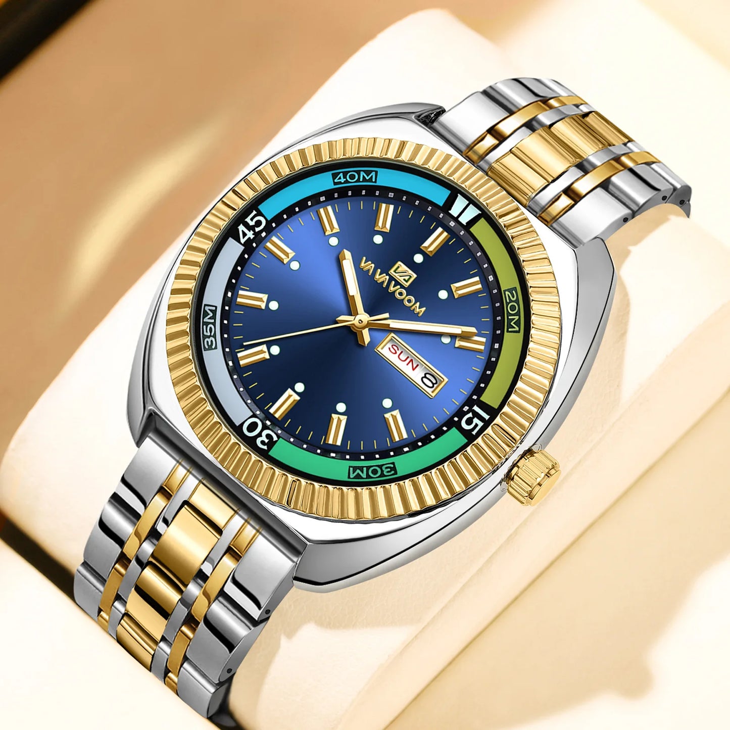 New Gear Men’s Gear Ring Stainless Steel Watch – Large Dial