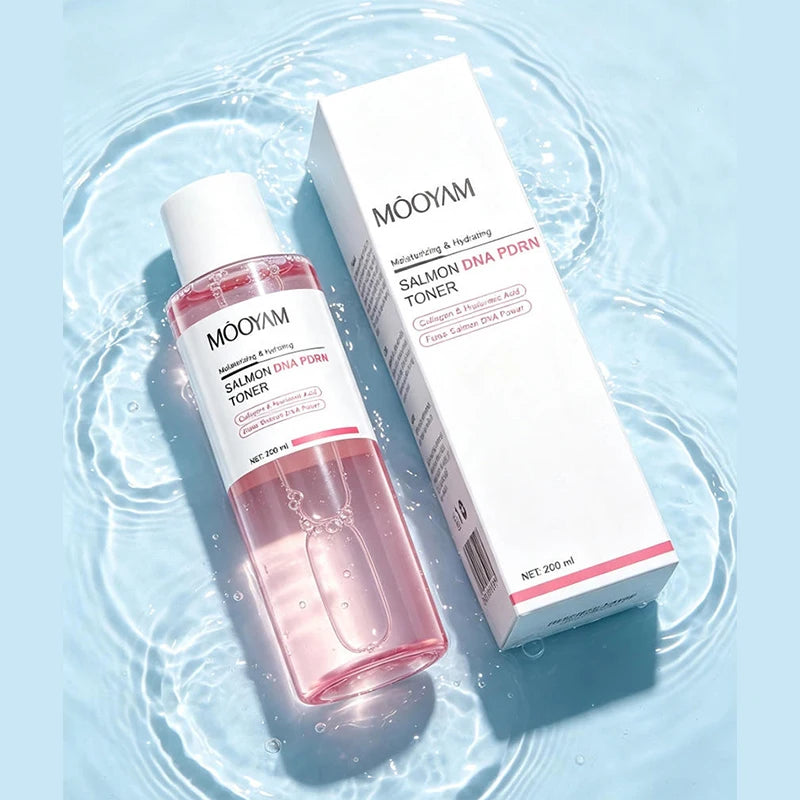 Salmon Pink PDRN Skincare Set Firming Soothing Massage Eye Cream Glow Moisturizing Toner Oil Control Cleansing Gel Facial Wash