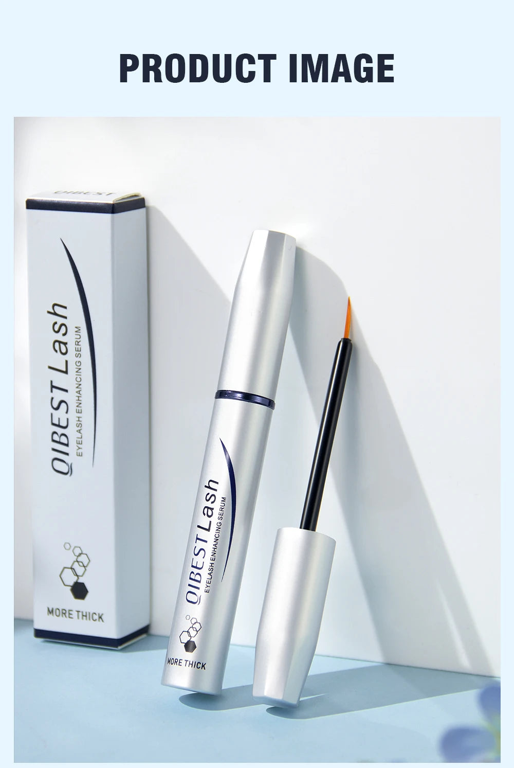 QIBEST Enhancer Eyelash Growth Serum Treatment Fast Eyelash Growth Powerful Lift Lengthening Thicker Lashes Product Eyes Makeup